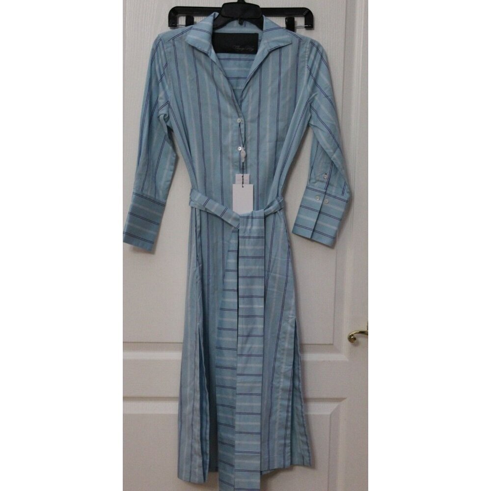 NWT Claridge + King Shirt Dress Size XS Long Sleeve Button Down Stripes